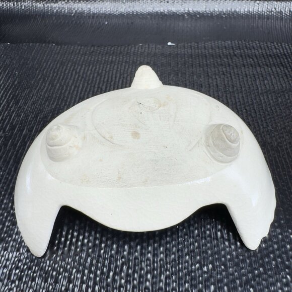 Vintage Japanese Ceramic Footed Crane 4inch Dish Plate Rare Set 3 Dishes Marked - Picture 9 of 16